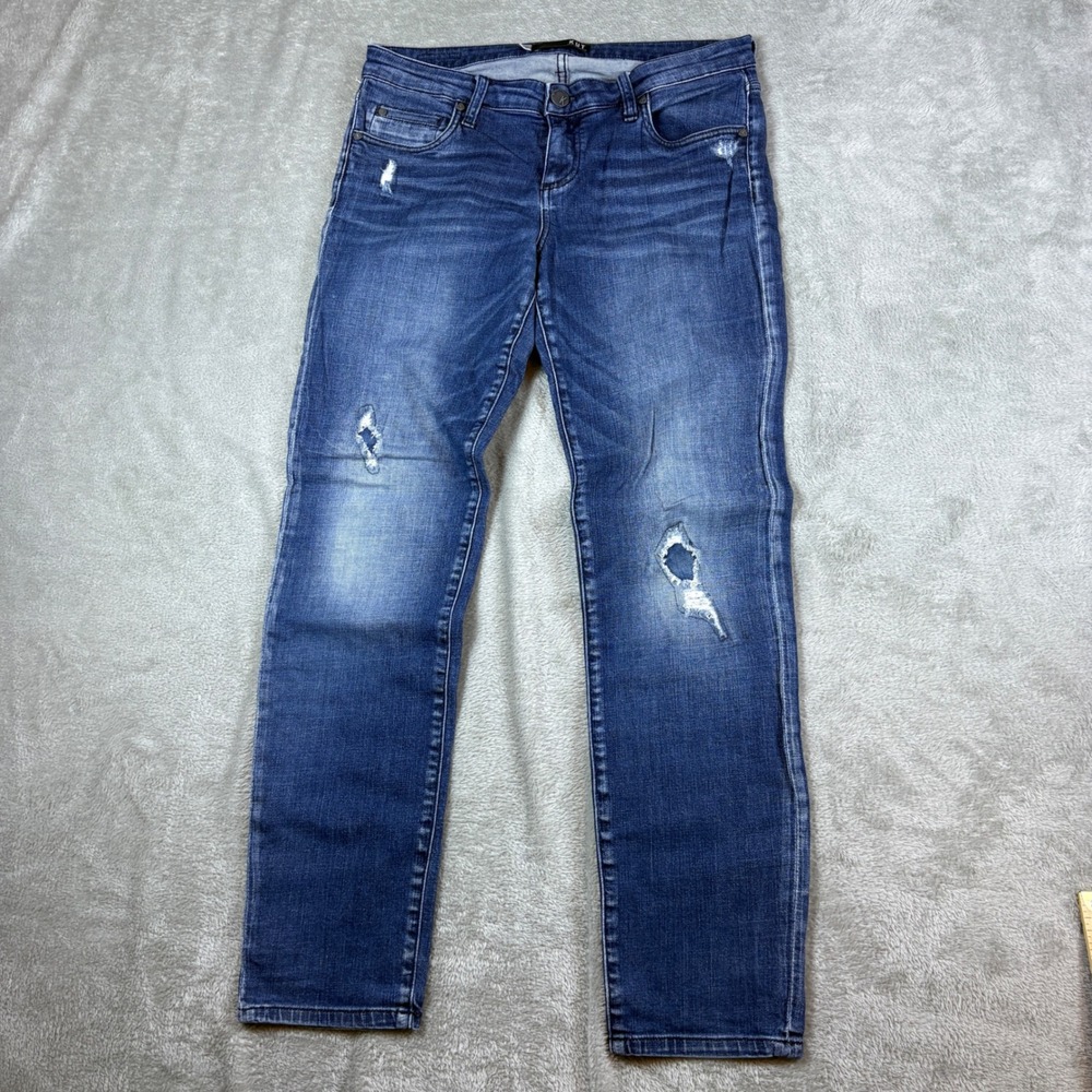 Kut from the Kloth Jeans Womens 6 (Fits 32x31) Catherine Boyfriend Blue Whisker